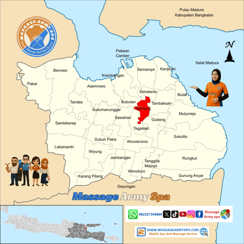 Pijat Terdekat Genteng, Embong Kaliasin, Kapasari, Ketabang, Peneleh, Surabaya