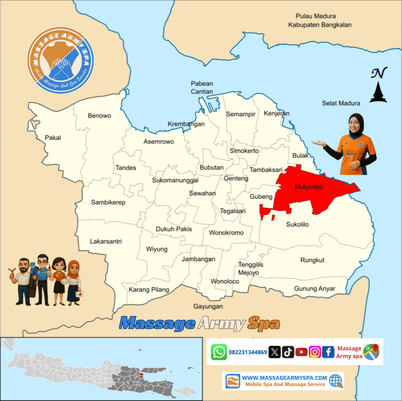 Pijat Terdekat Mulyorejo, Dukuh Sutorejo, Kalijudan, Kalisari, Kejawan Putih Tambak, Manyar Sabrangan, Surabaya