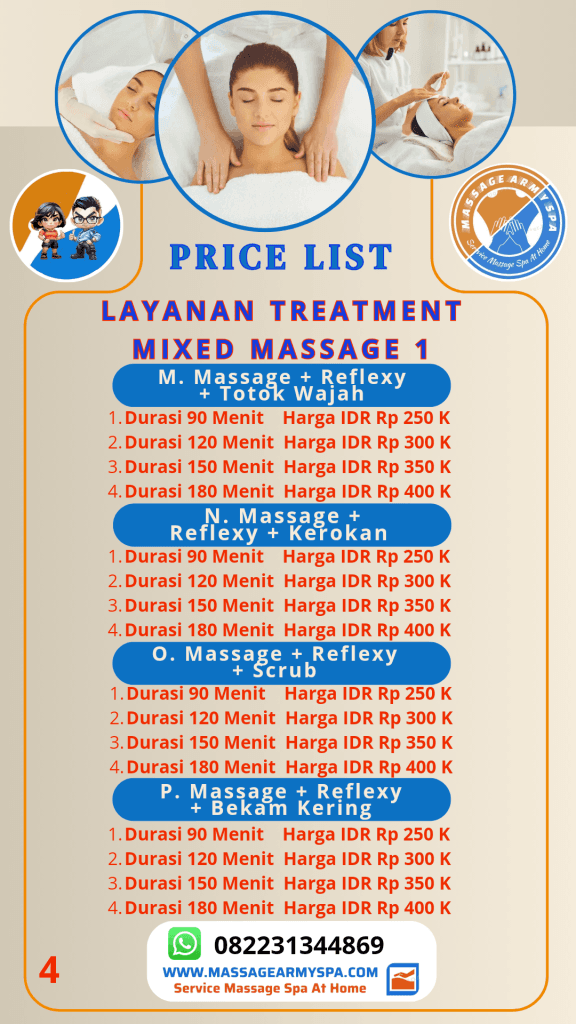 Daftar Price List Layanan Treatment Mixed Massage 1