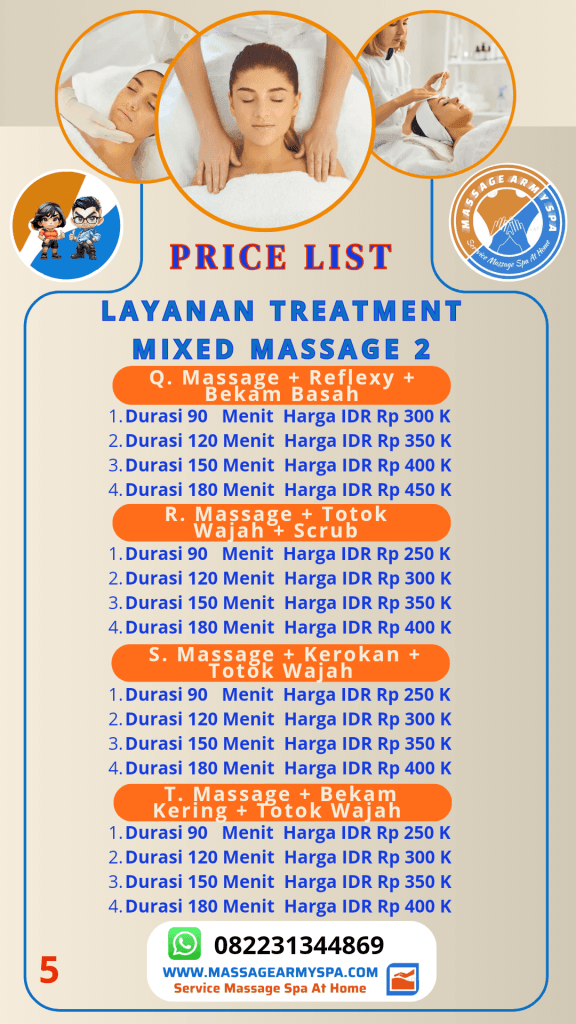 Daftar Price List Layanan Treatment Mixed Massage 2