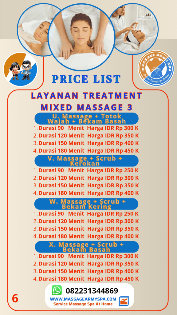 Daftar Price List Layanan Treatment Mixed Massage 3