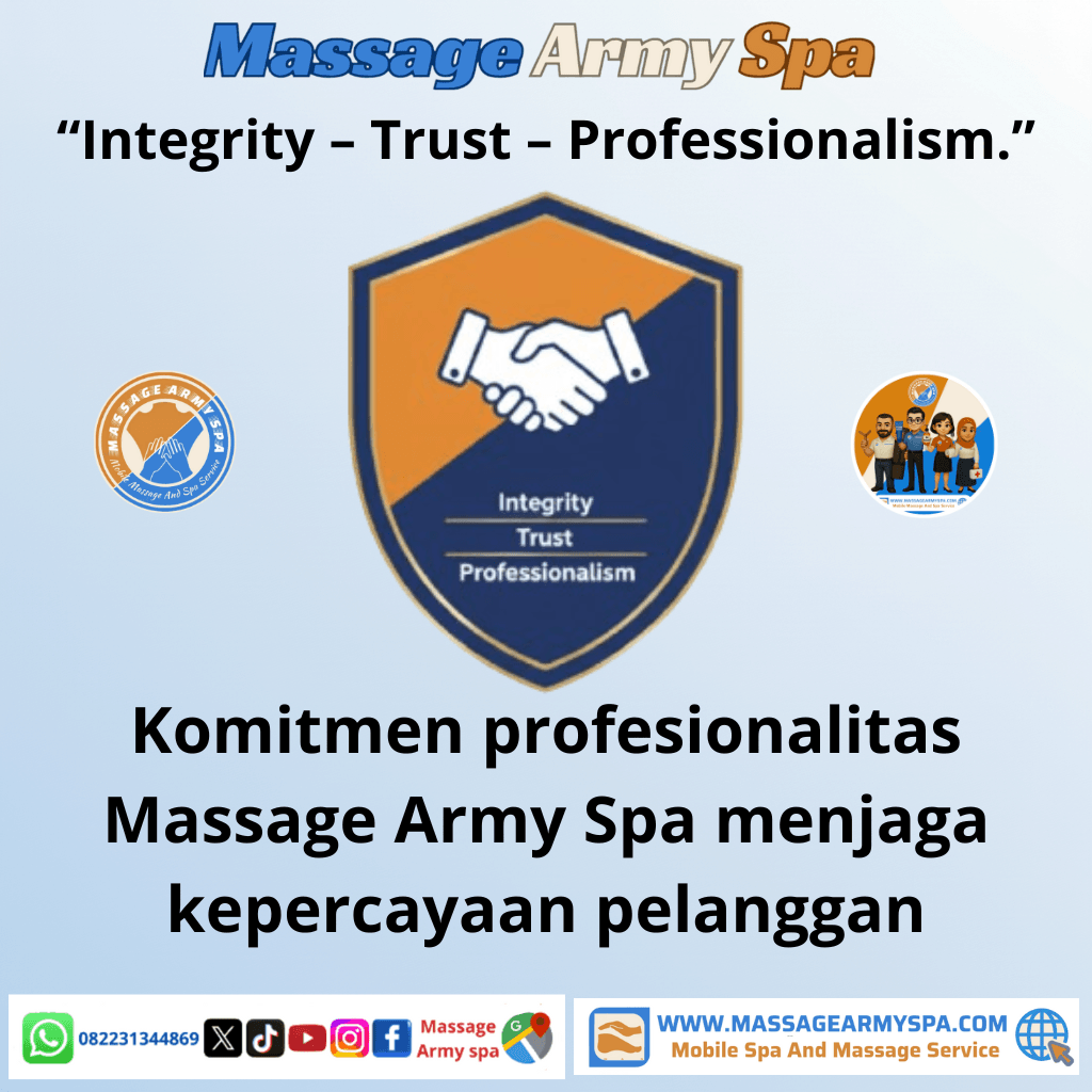 Komitmen profesionalitas Massage Army Spa